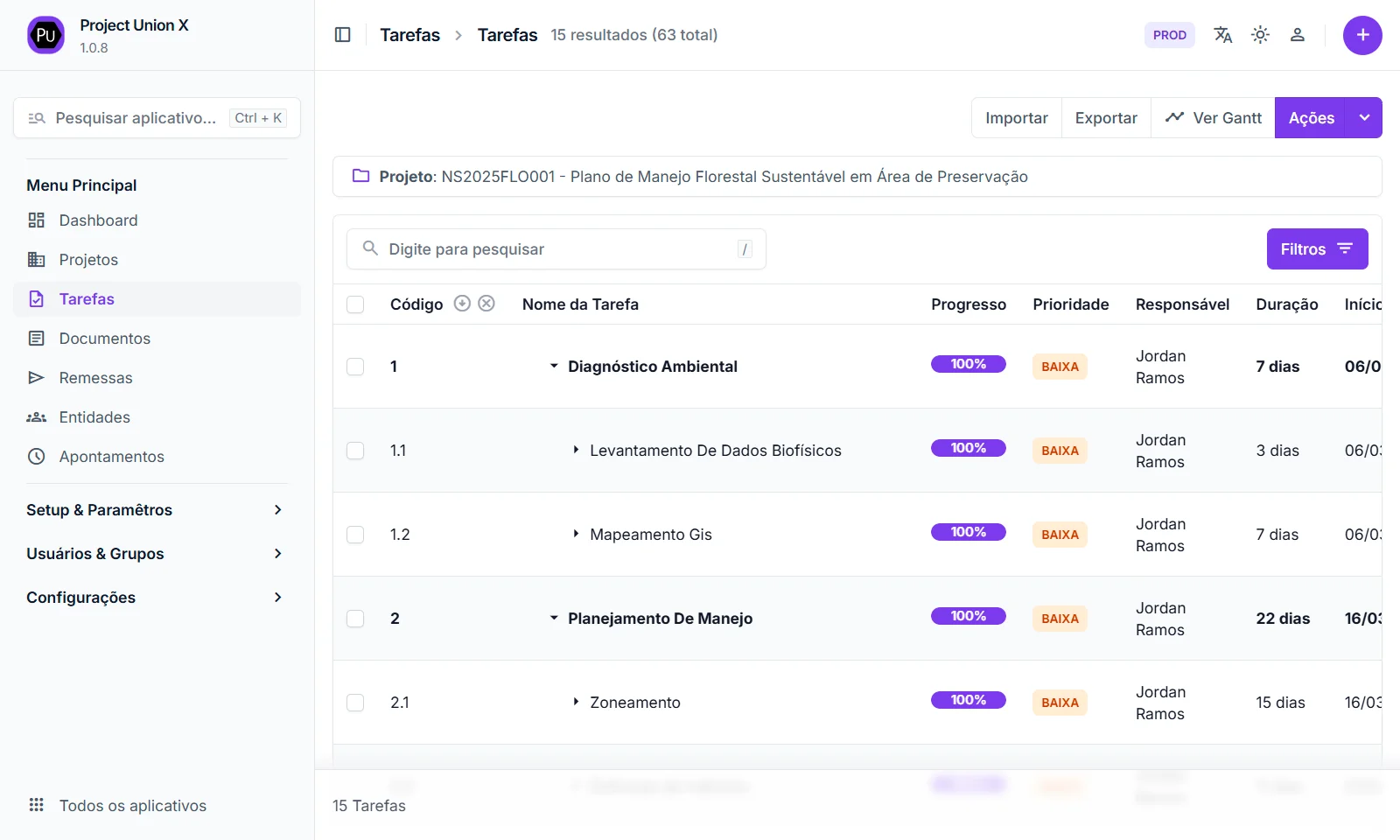 Painel Project Union X